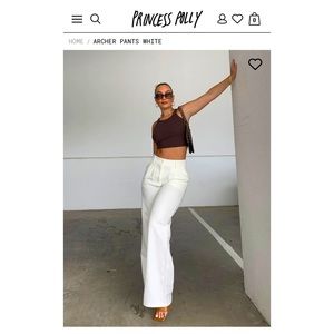 Princess Polly  -  Archer Pants White